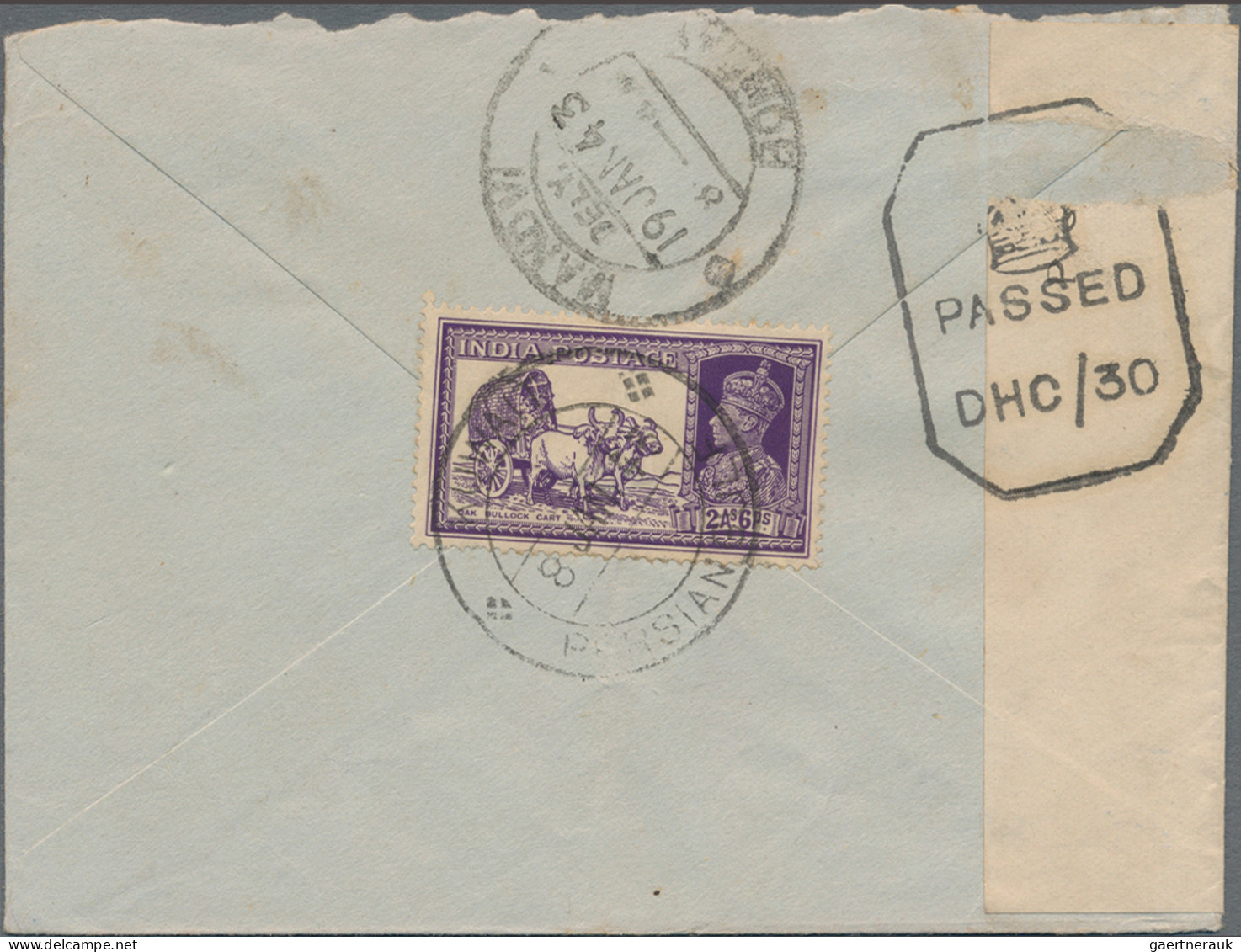 Kuwait: 1943/1947 India Used In Kuwait: Two Airmail Covers To India (one Censore - Koweït