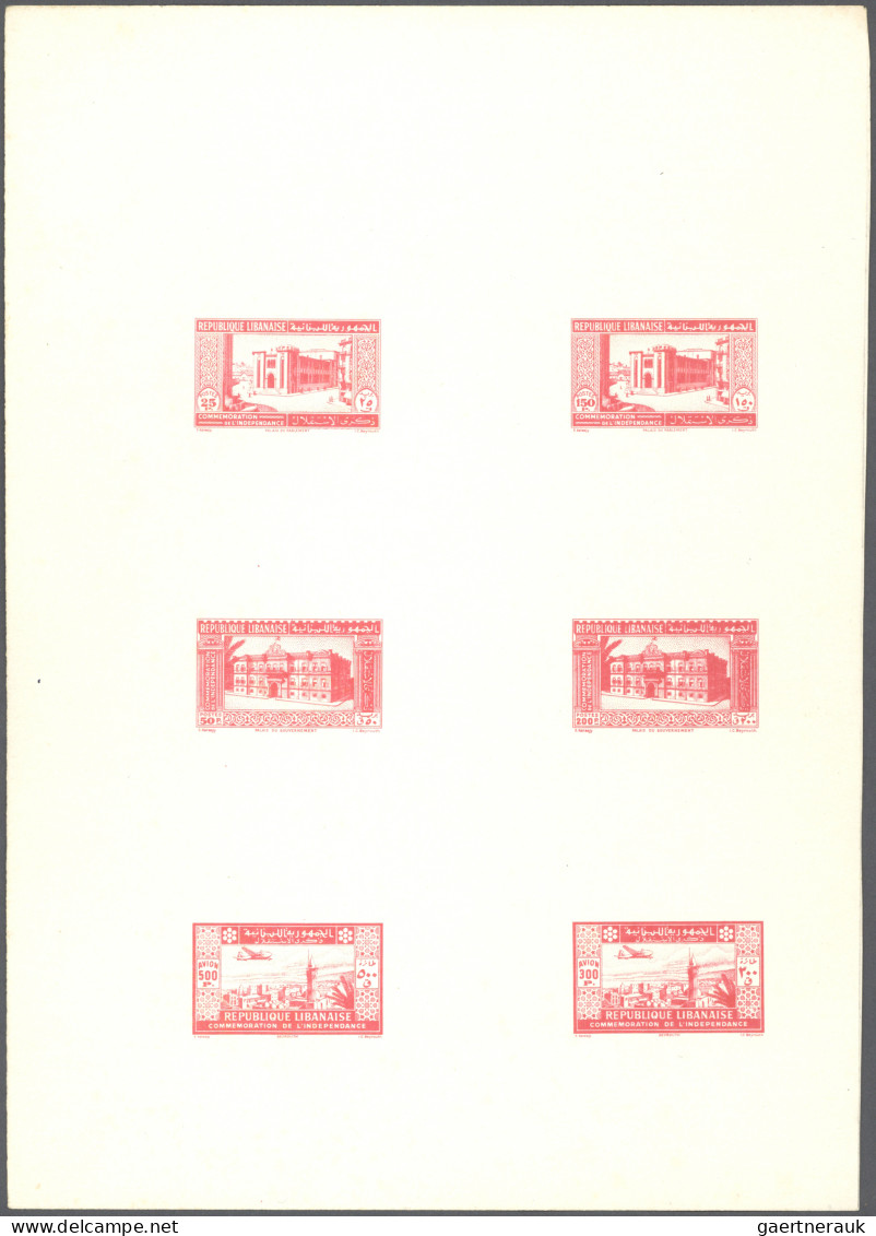 Lebanon: 1942/1945: 18 Items, Mostly Combined Proof Sheets, Profoundly Described - Libanon