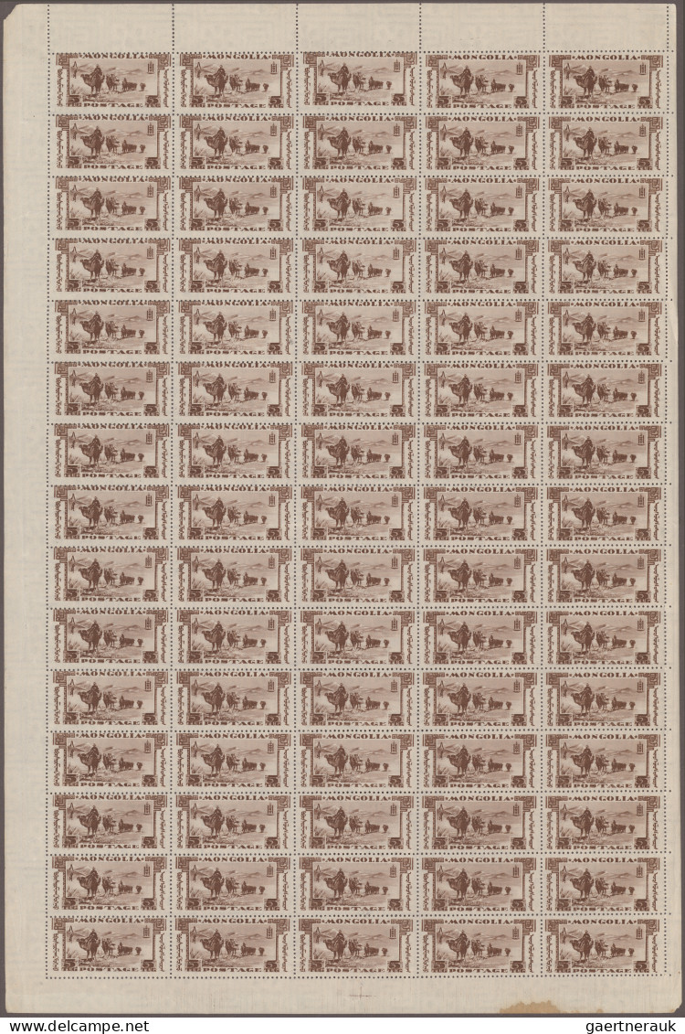 Mongolia: 1932/2001, Collection Of Full Sheets MNH Or Partially Mounted Mint, In - Mongolia