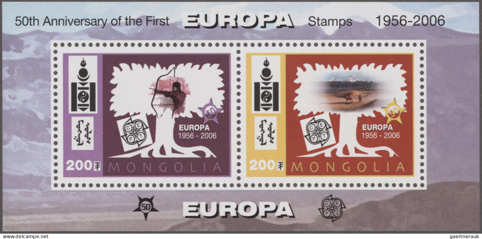 Mongolia: 2006: '50 Years European Stamps (CEPT)', 100 Complete Sets Perf. In Se - Mongolia