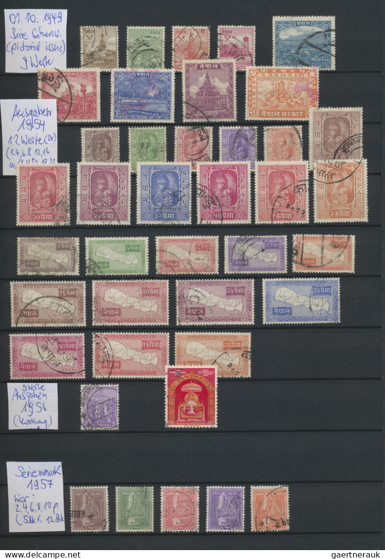 Nepal: 1886/1959 Collection of classic issues with 300 mint/unused and/or used s
