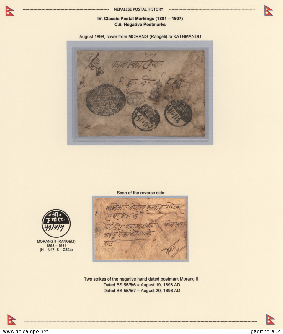 Nepal: 1898/1910, 24 Stampless Covers All With Manuscript Postmarks In Circle An - Nepal