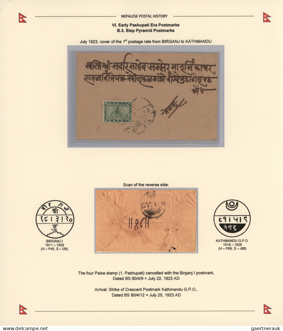 Nepal: 1909/1946, Five Covers, Four Franked Inc. 1st Pashupati With Negative Han - Nepal