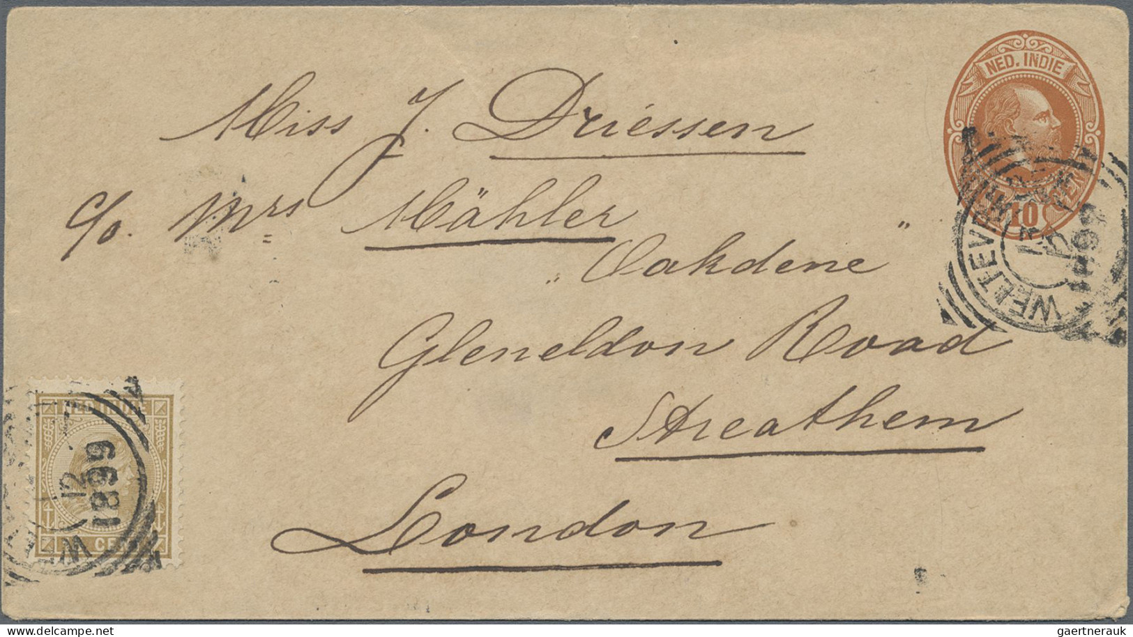 Dutch India: 1822-1910's: Short Collection Of 23 Covers And Postal Stationery It - Netherlands Indies