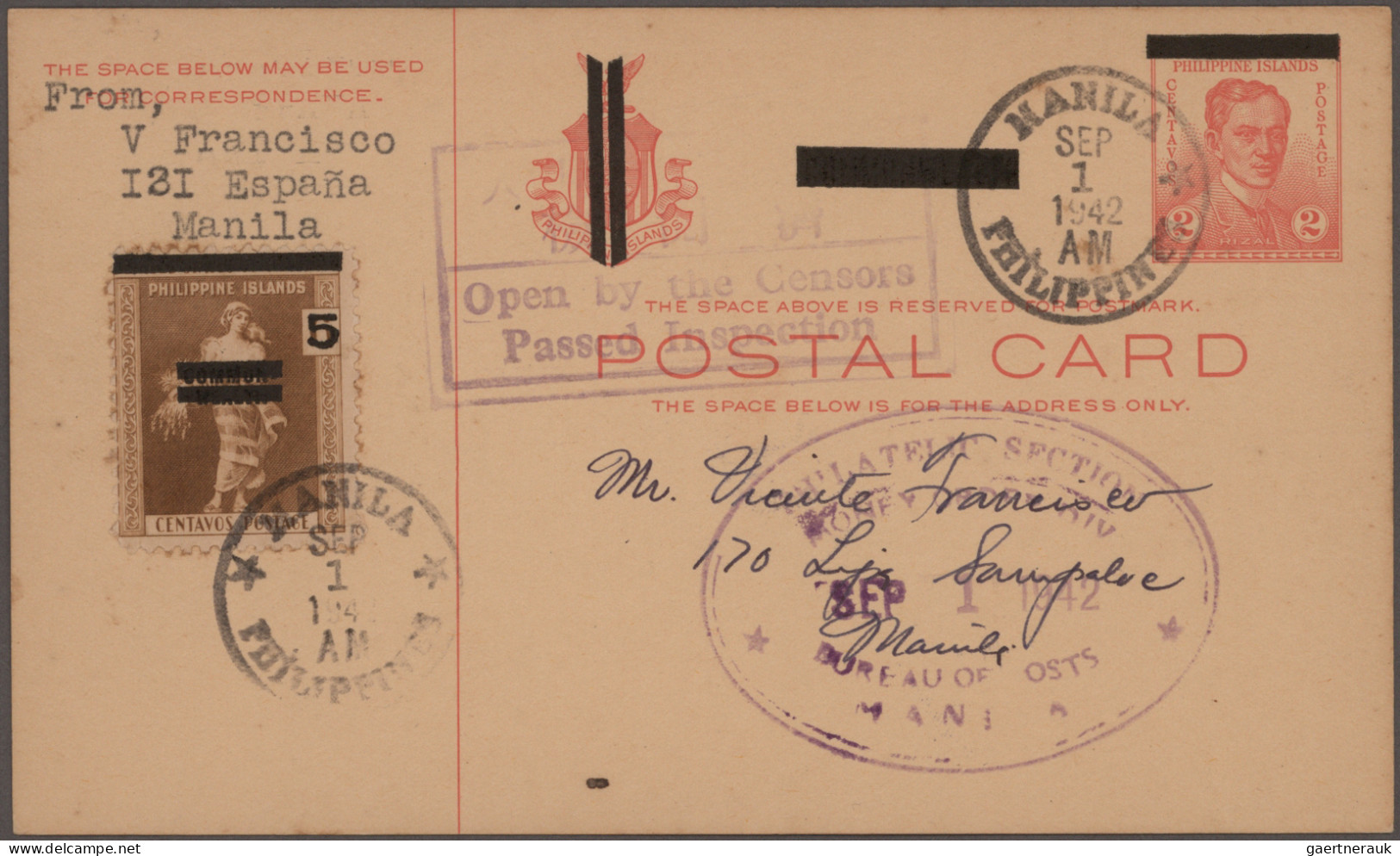 Philippines: 1880's-1980 ca.: More than 400 covers, postcards and postal station