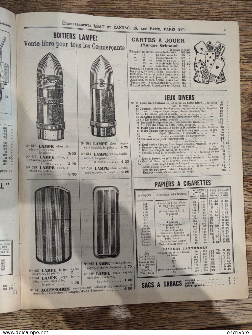 Catalogue LABAT & CANNAC Niort 1927- 1928 Fournitures Pour Cycles Merciers Papetiers Lanternes Pipes Couteaux Harmonica - 1900 – 1949