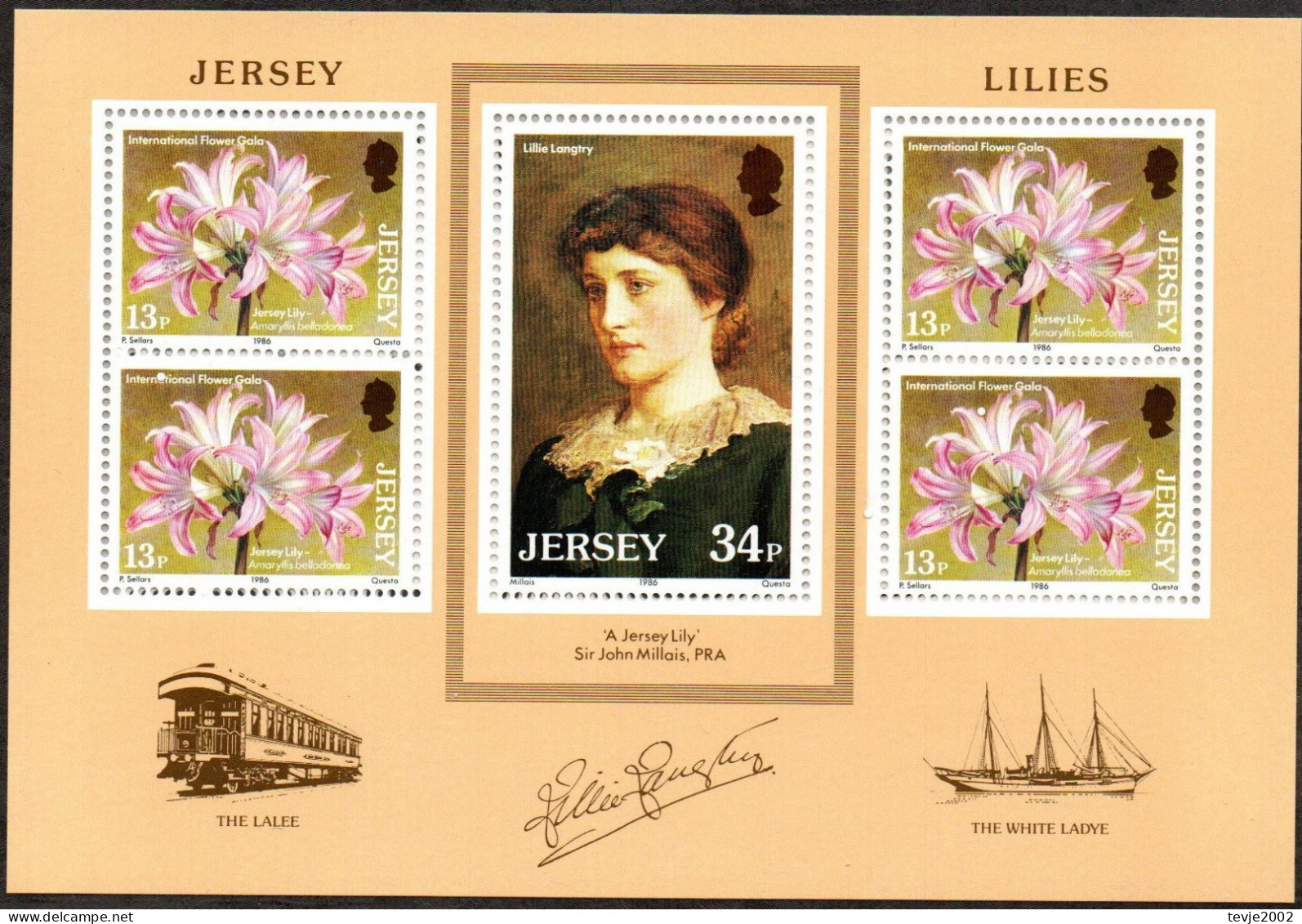 Jersey 1986 - Mi.Nr. Block 4 - Postfrisch MNH - Blumen Flowers - Jersey