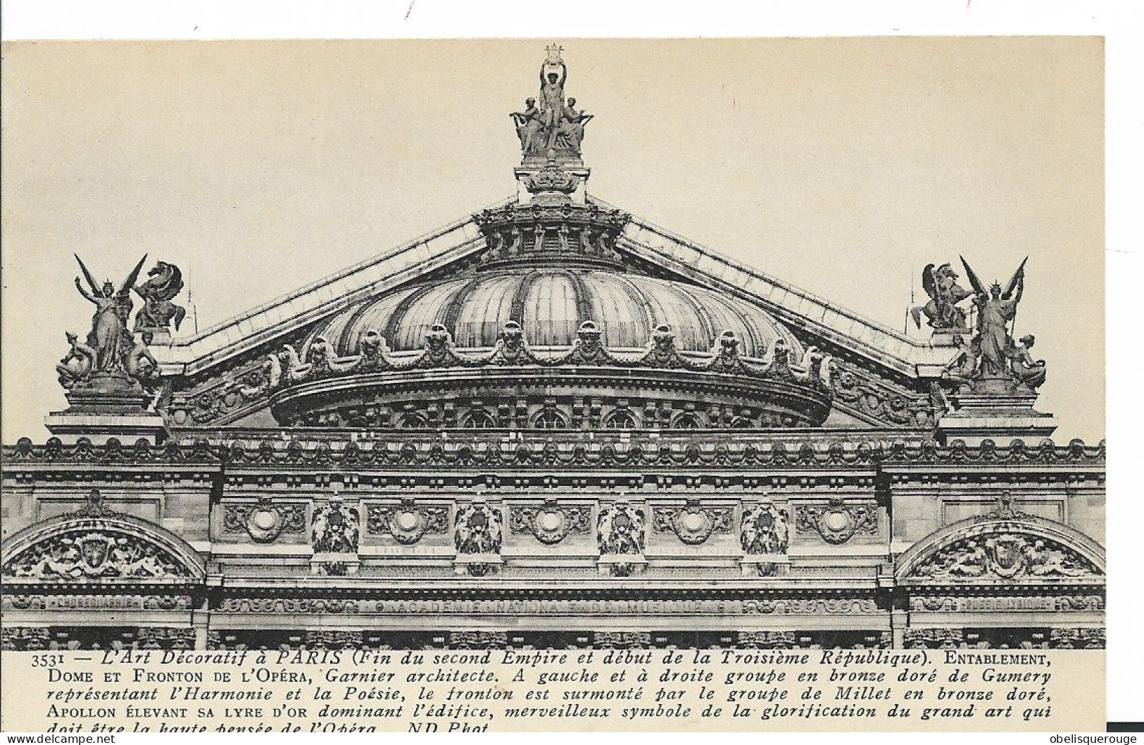 75  PARIS     L OPERA DOME ET FRONTON ARTS DECORATIFS FIN SECOND EMPIRE - Other Monuments