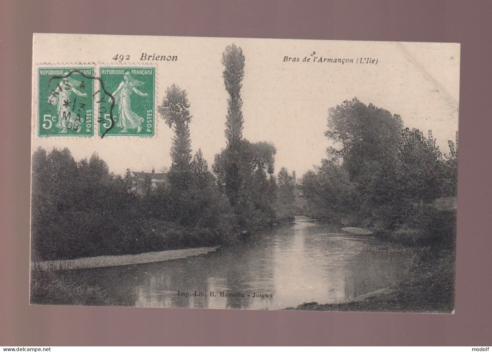 CPA - 89 - Brienon - Bras De L'Armançon (L'Ile) - Circulée En 1908 - Brienon Sur Armancon