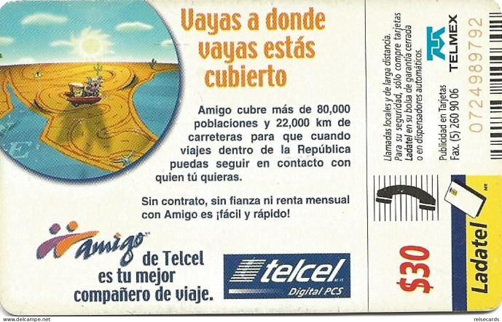 Mexico: Telmex/lLadatel - 2000 Telcel, Amigo - Mexique