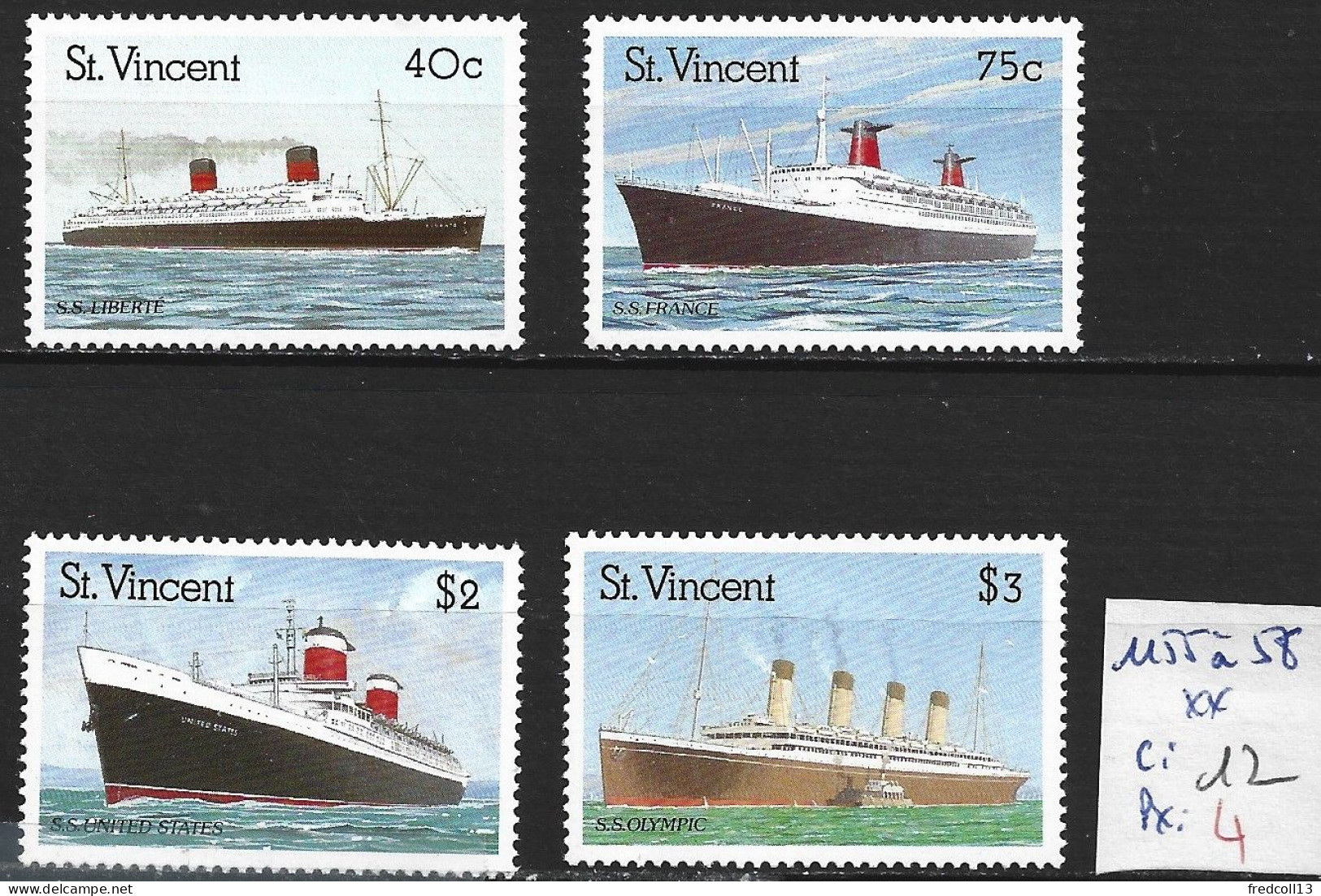 SAINT-VINCENT 1155 à 58 ** Côte 12 € - St.Vincent (1979-...)