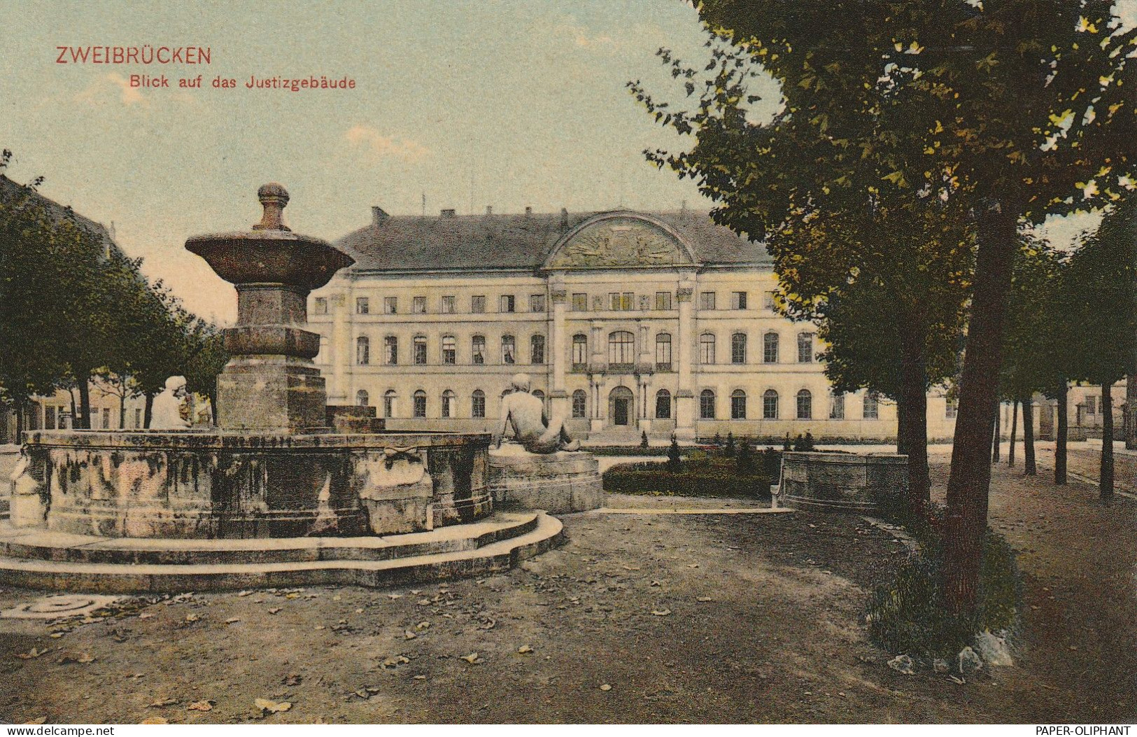 6660 ZWEIBRÜCKEN, Justizgebäude, Brunnen, 1908, Trenkler - Zweibrücken