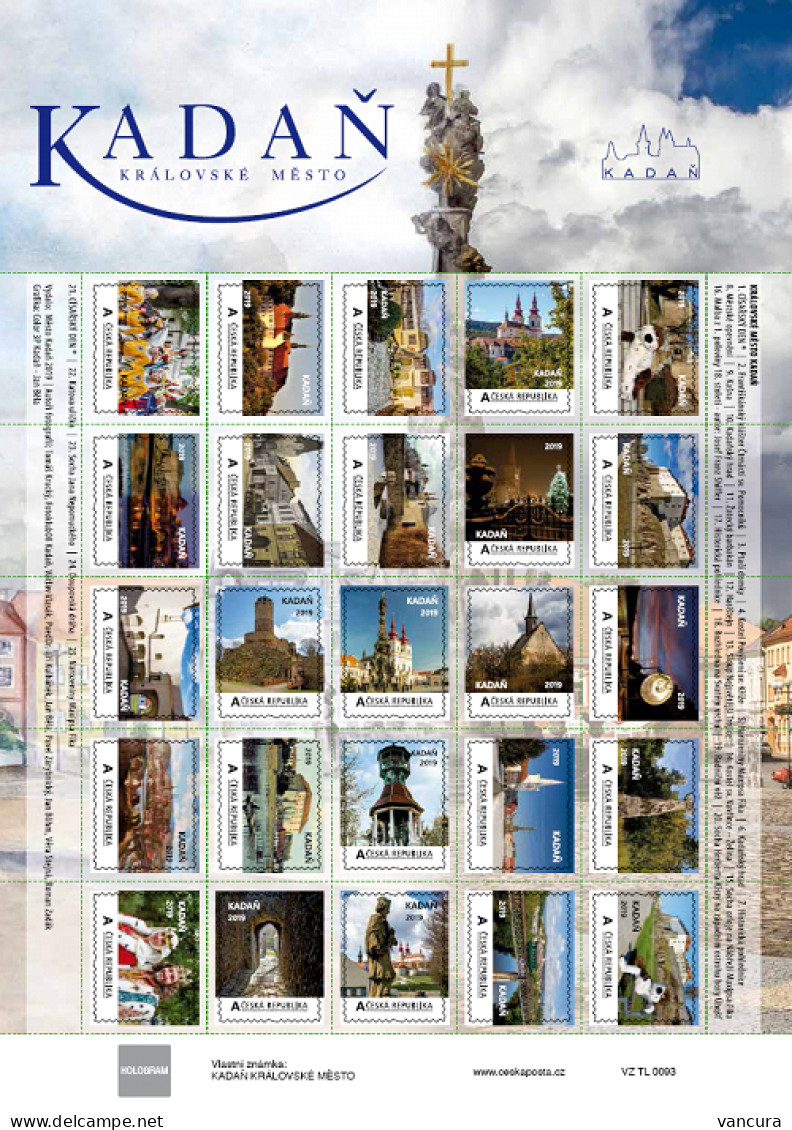 **VZ TL 0093 Czech Republic Private Design Stamps Kadan Kaden 2019 - Unused Stamps
