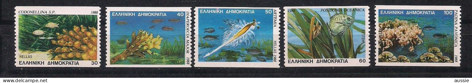 Gréce Griekenland 1988 Yvertn° 1660-1664 B *** MNH Cote 40 € Faune Et Flore Des Mers Grecques - Unused Stamps