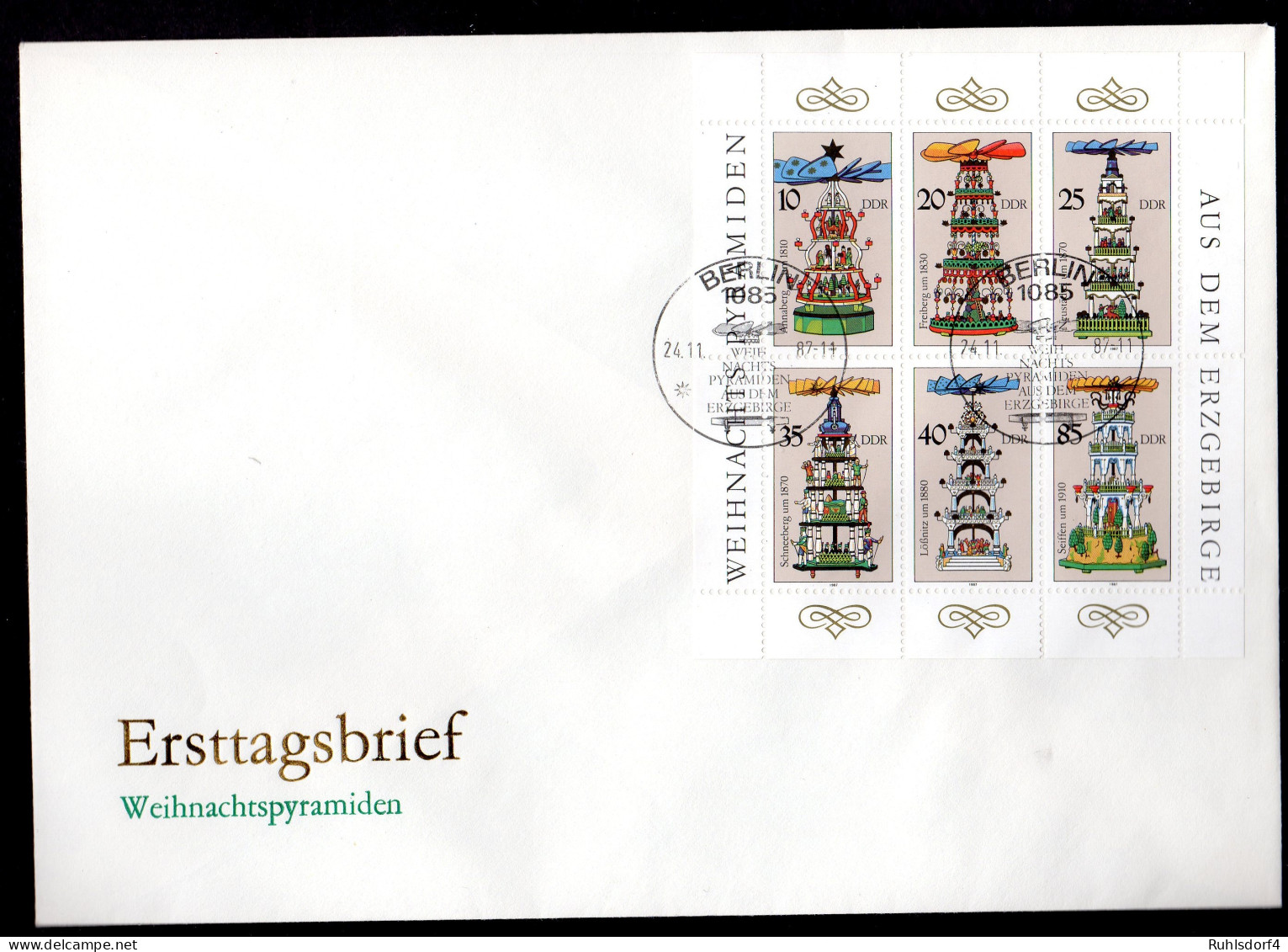 DDR, FDC  Kleinbogen "Weihnachtspyramiden" - Sonstige & Ohne Zuordnung