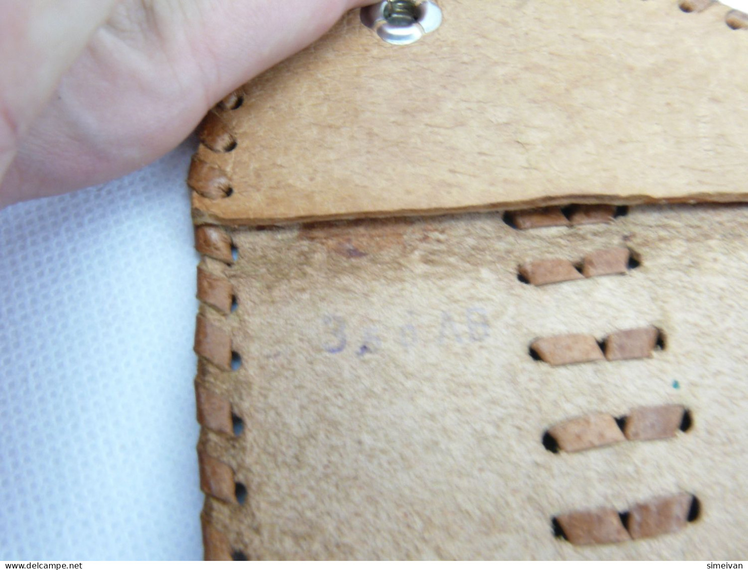 Vintage Brawn Leather Key Case for Three Keys Key Chain Ring #2360