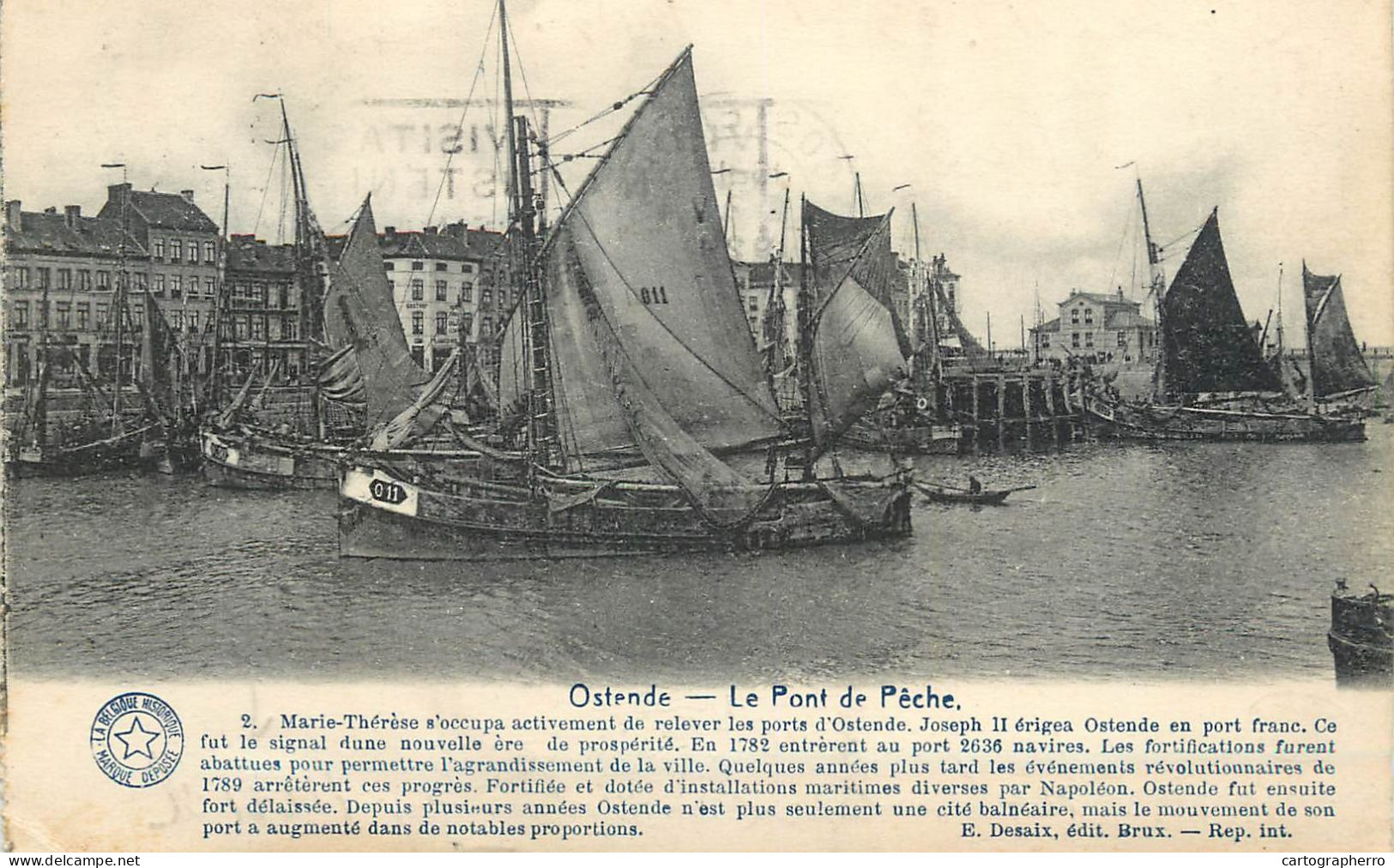 Belgium Postcard Oostende Le Pont De Peche Sailing Vessel - Oostende