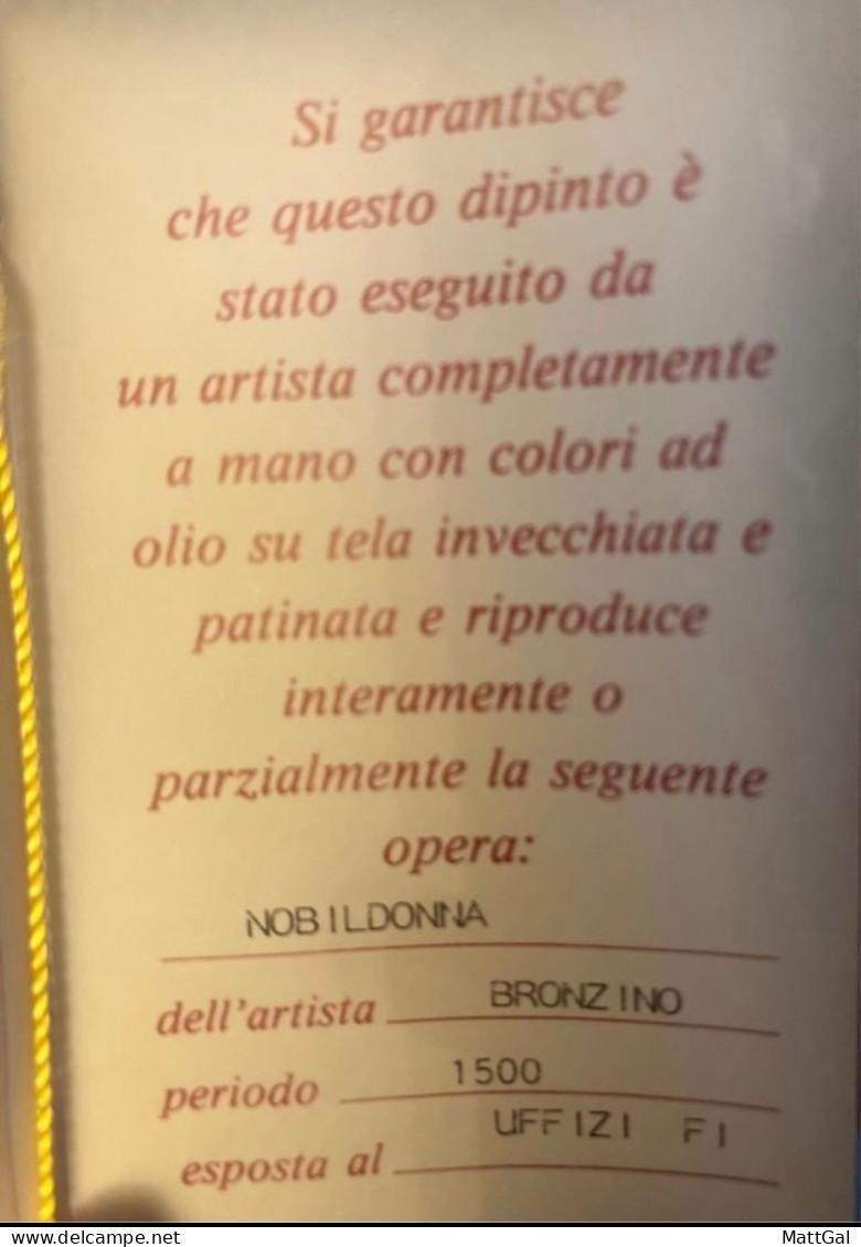 "Ritratto di dama" olio su tela, copia da Bronzino
