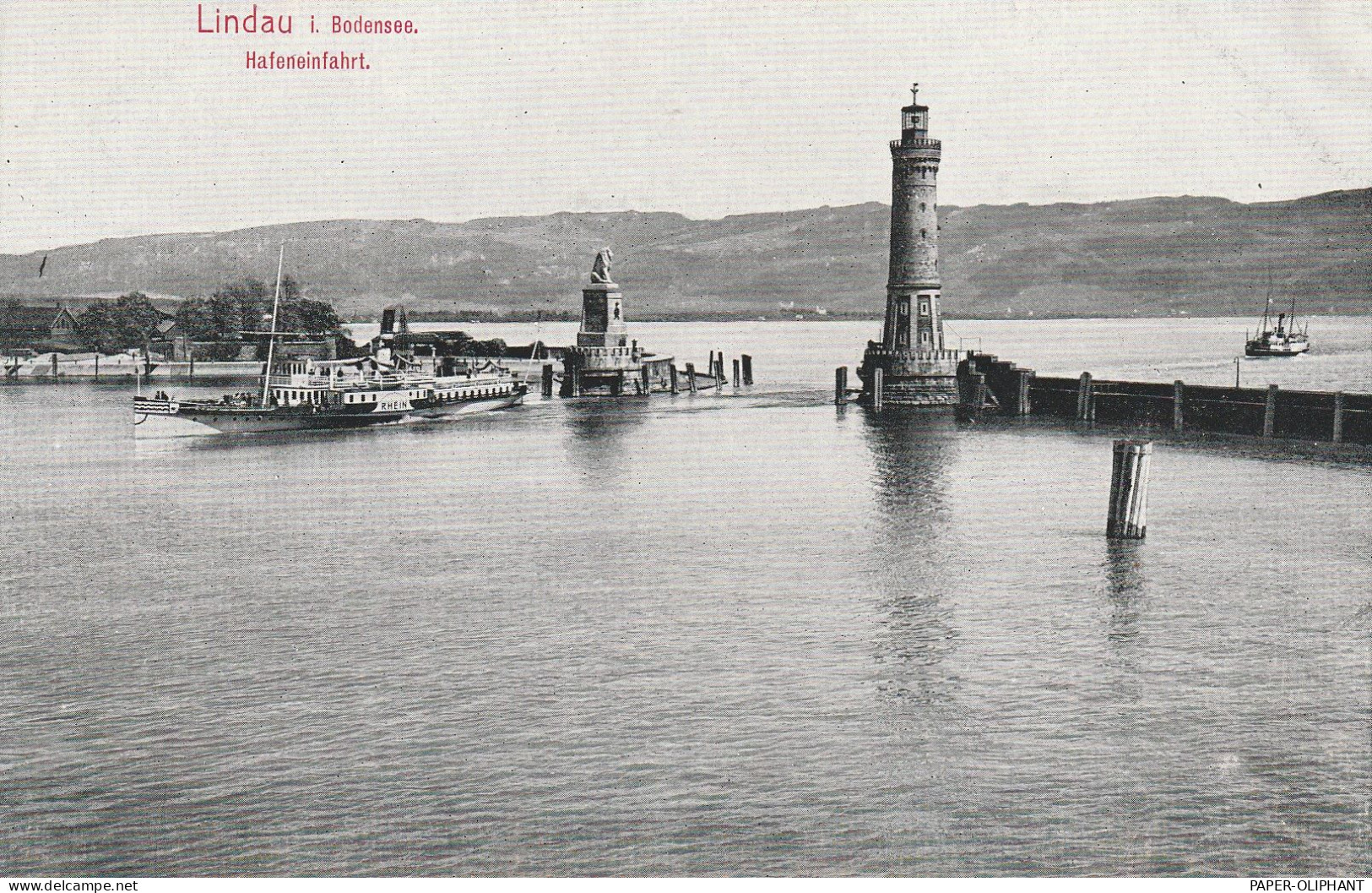 BINNENSCHIFFE - BODENSEE, Fährschiff "RHEIN" In Hafen Lindau, Ca. 1905 - Transbordadores