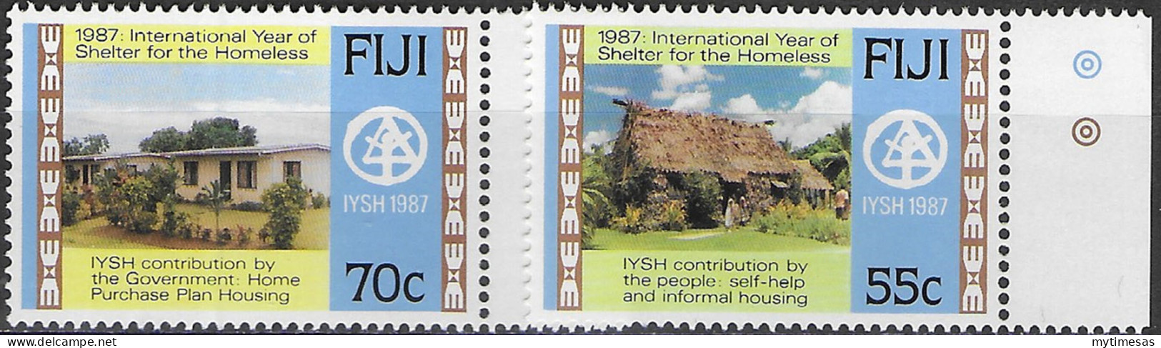 1987 Fiji Shelter For Homeless 2v. MNH SG. N. 759/60 - Altri & Non Classificati