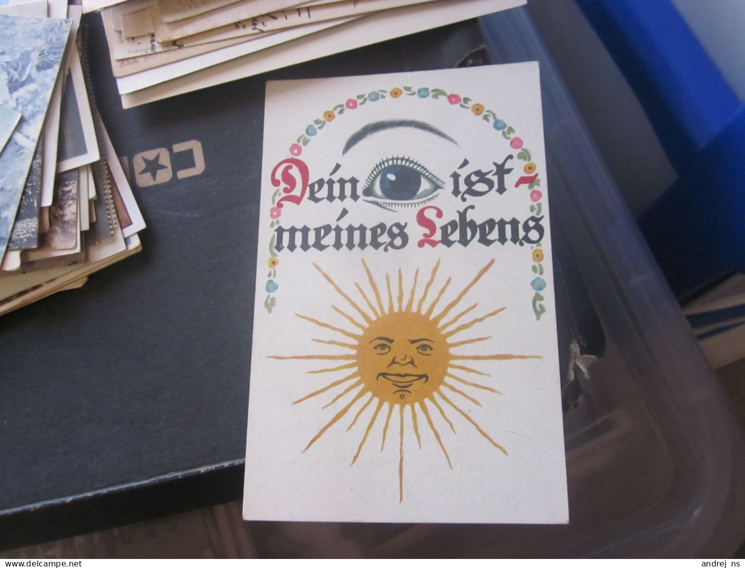 Dein Ist Meines Lebens Sun Eye Old Postcards - Andere & Zonder Classificatie