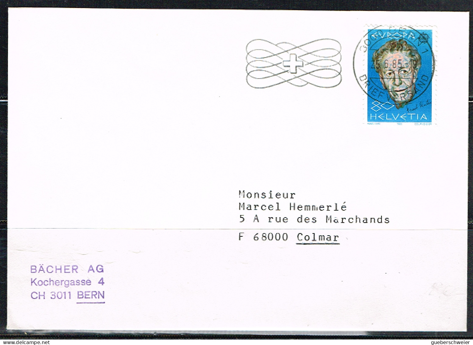 HC-L47 - SUISSE N° 1224 Europa Sur Lettre  1985 - Storia Postale