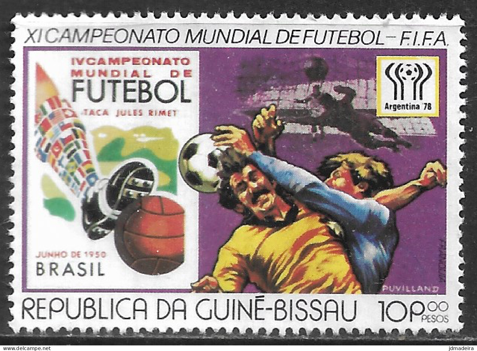 GUINE BISSAU – 1978 Argentina Football Championship 10P00 Used Stamp - Guinée-Bissau