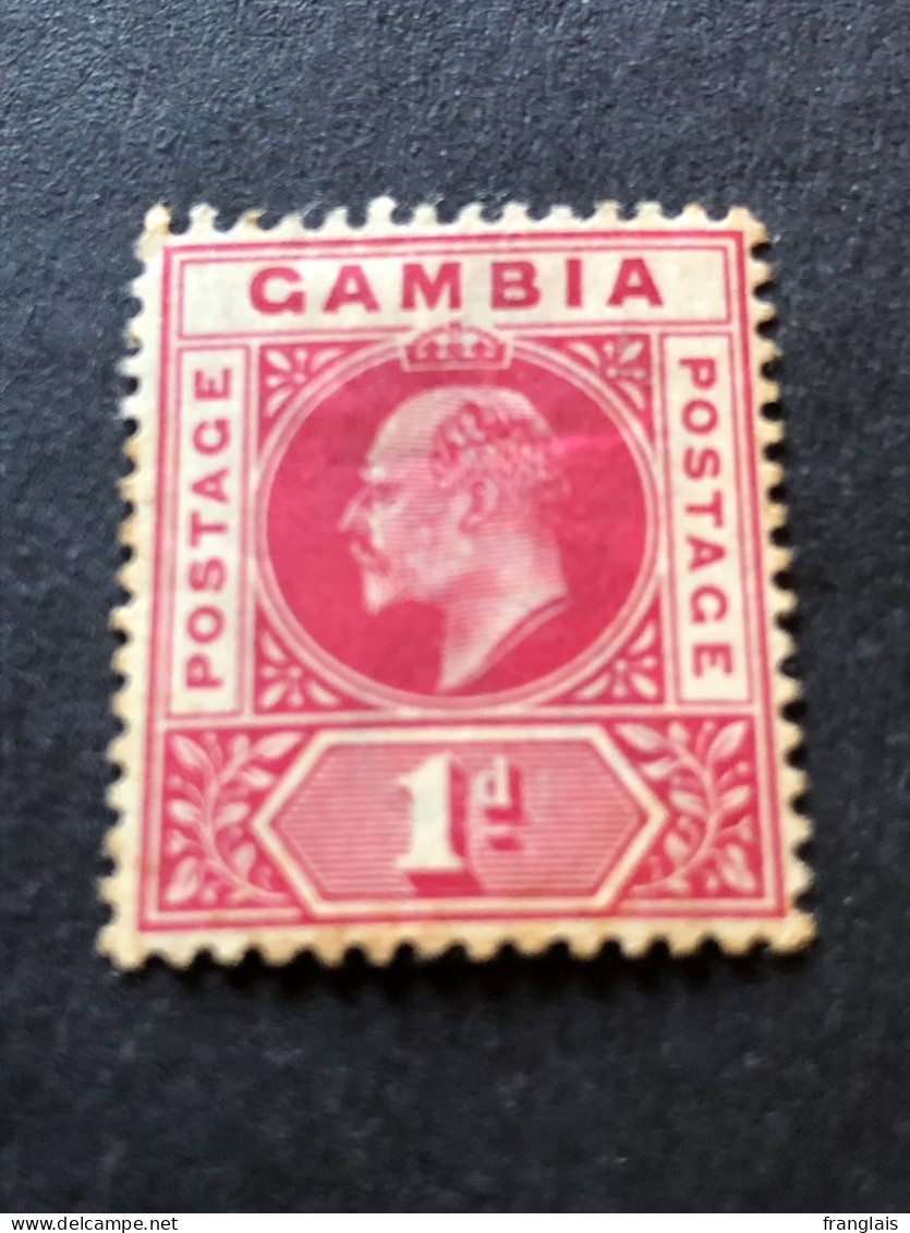 GAMBIA  SG 45  1d Carmine  MH* - Gambie (...-1964)