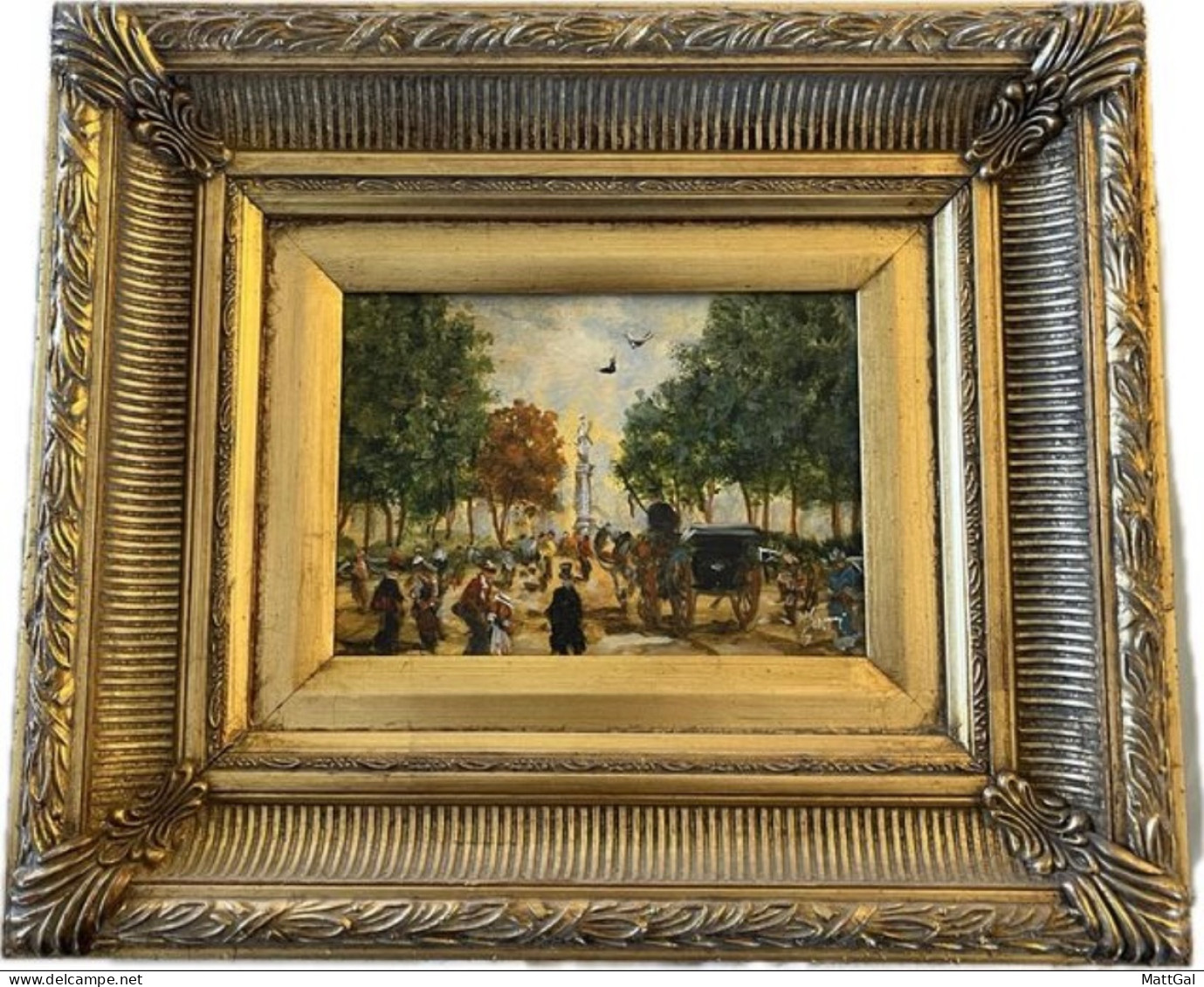 Dipinto Di Turri, "Parco Ducale Di Parma", Olio Su Tavola, Inizio ‘900 - Olii