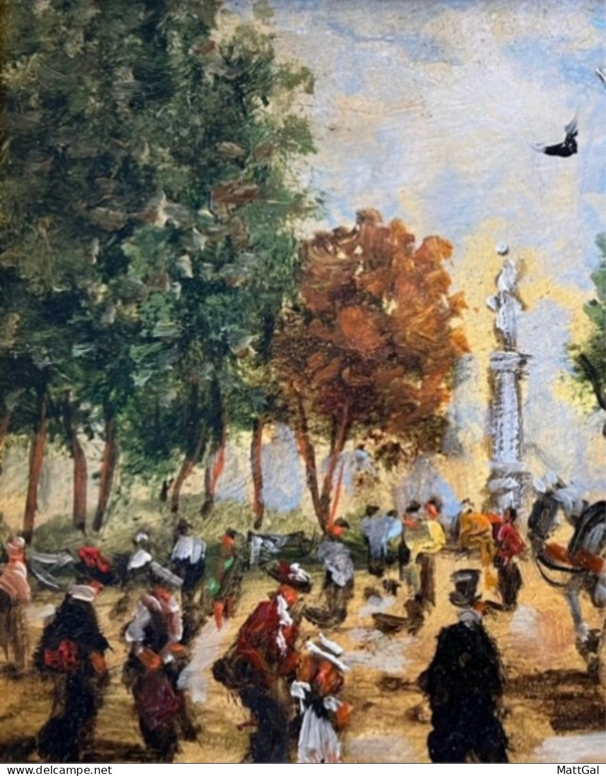 Dipinto Di Turri, "Parco Ducale Di Parma", Olio Su Tavola, Inizio ‘900 - Oleo