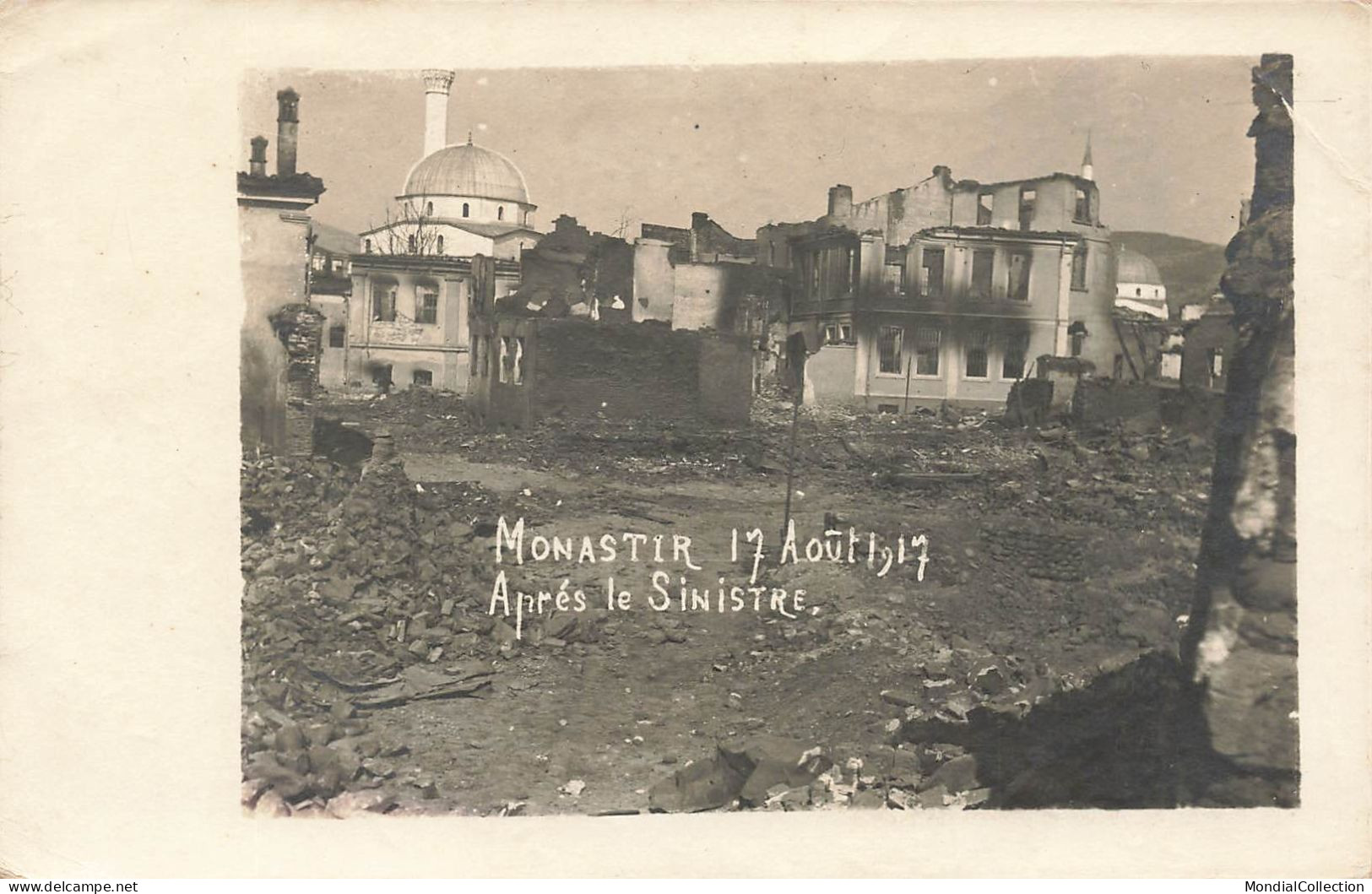 MIKIBP9-063- SERBIE MONASTIR APRES LE SINISTRE 1917 CARTE PHOTO - Serbia