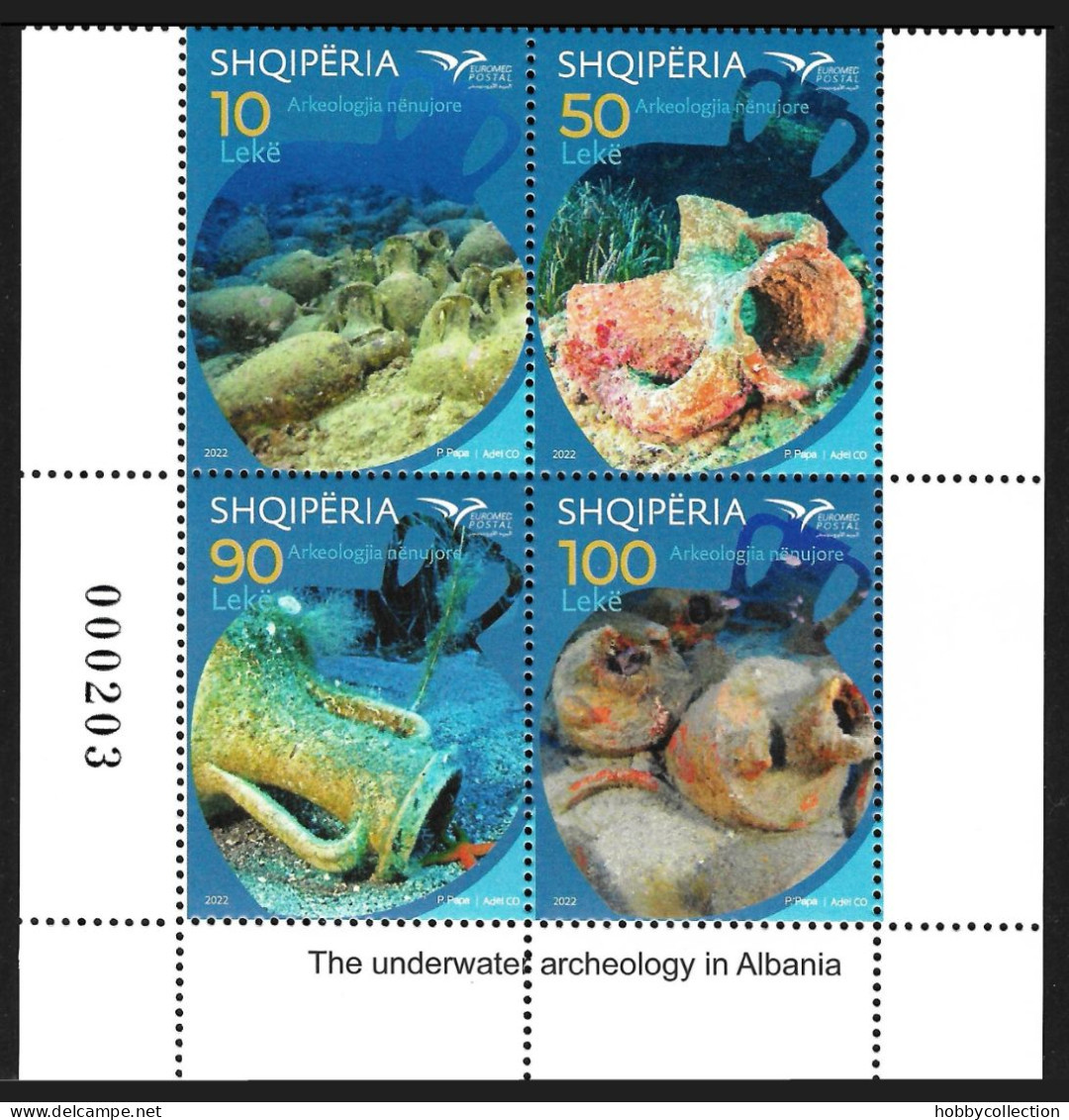 Albania 2022 - 2023 " Euro Med Postal " The Underwater Archeology - MNH - Albania