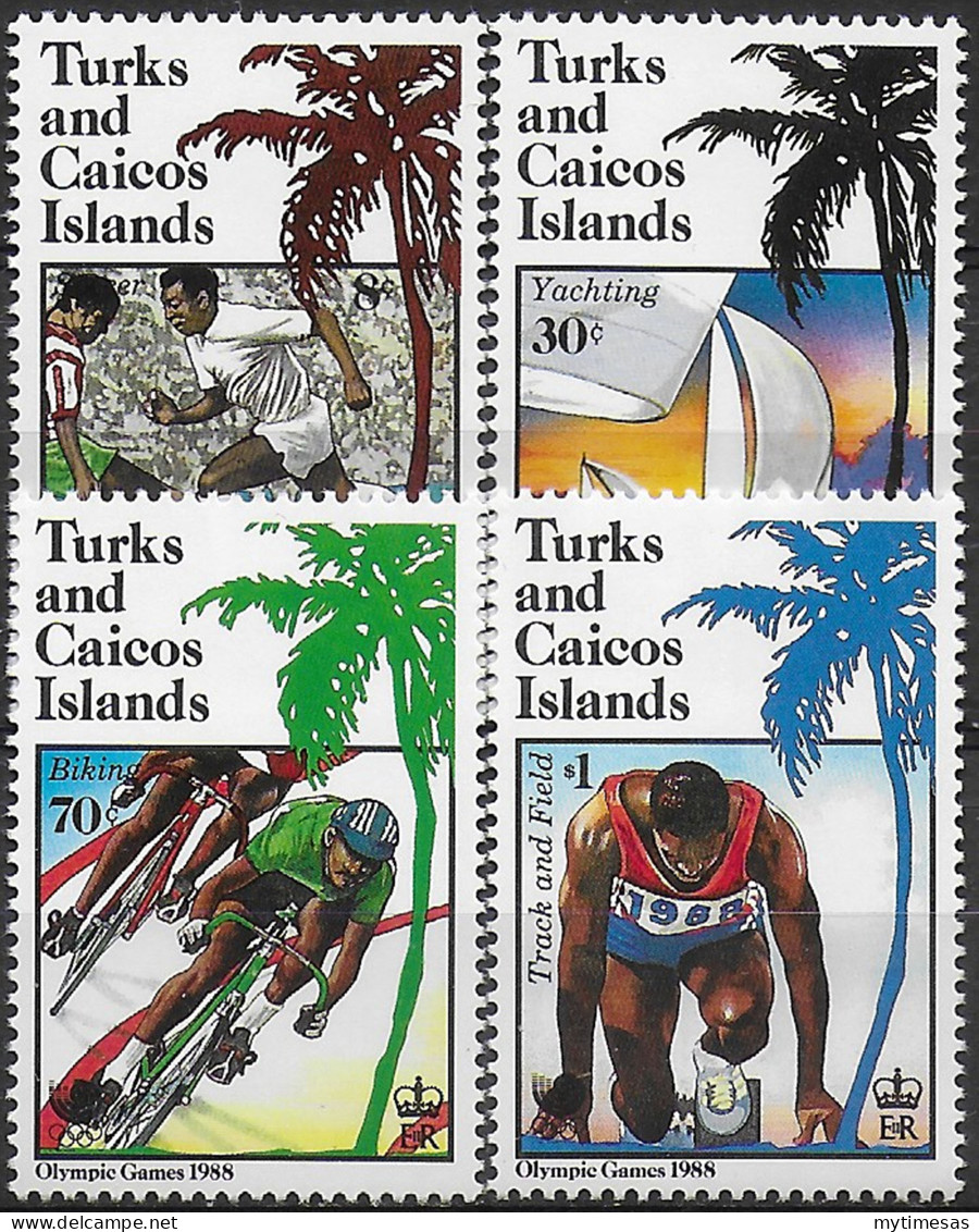 1988 Turks And Caicos Olympic Games 4v. MNH SG. N. 925/28 - Autres & Non Classés