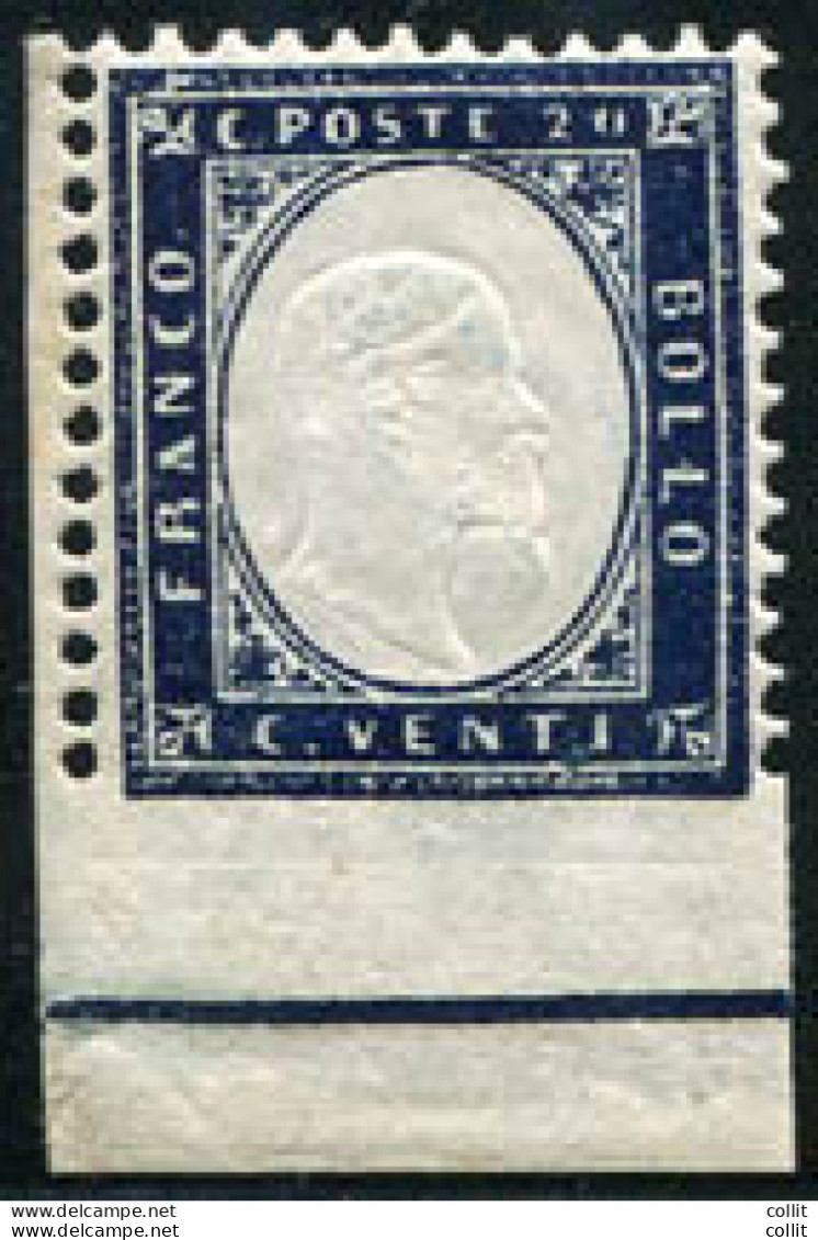 Vitt. Emanuele II° Cent. 20 Varietà Non Dentellato In Basso - Mint/hinged