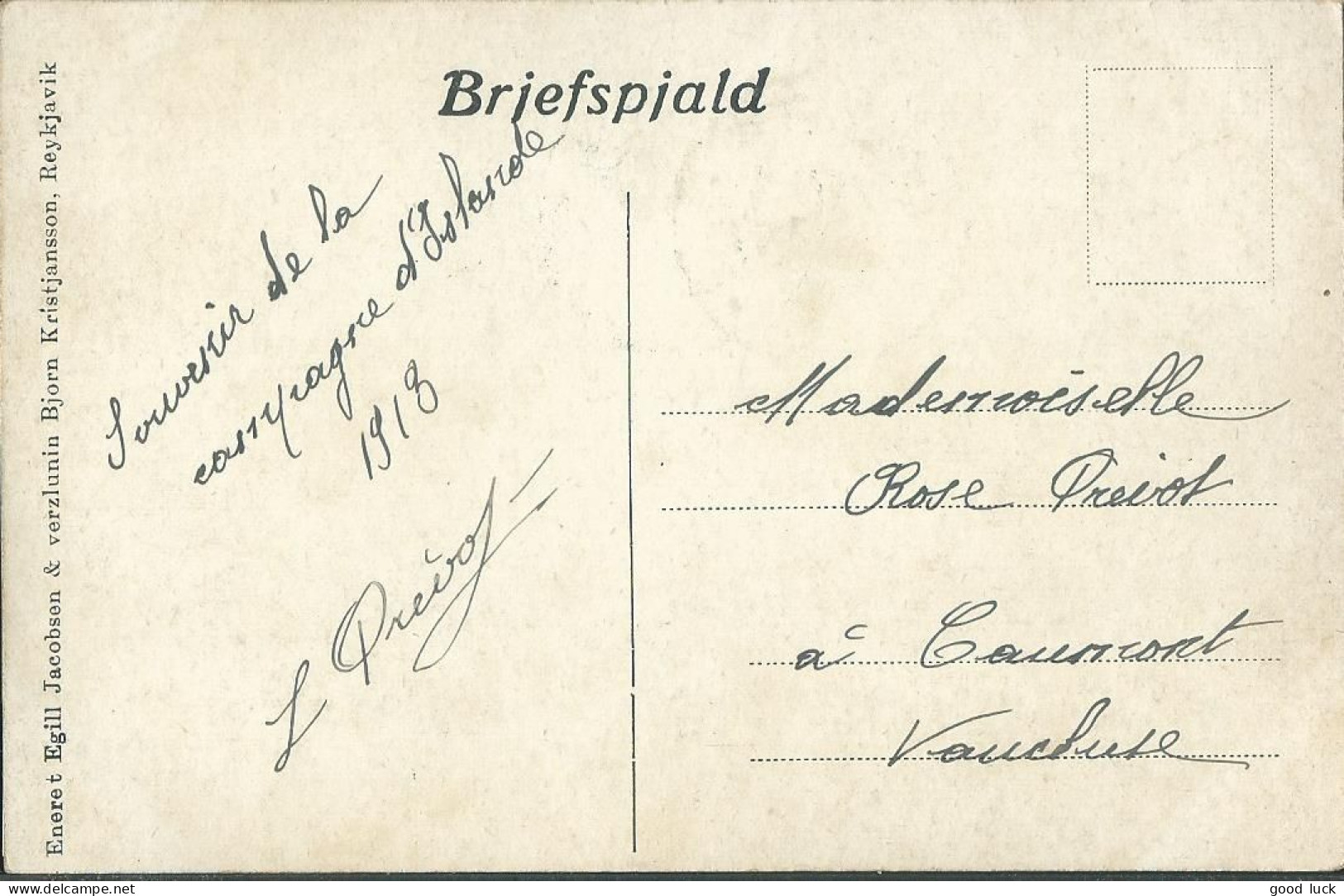 ISLANDE CARTE 3a  POUR CAUMONT ( VAUCLUSE ) DE 1918 LETTRE COVER - Brieven En Documenten