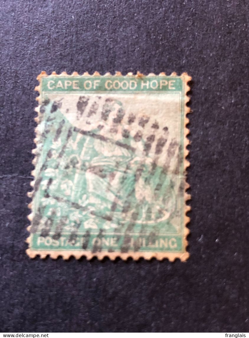 CAPE OF GOOD HOPE   SG 26  1s Green CC Crown Wmk FU  CV £26 - Cape Of Good Hope (1853-1904)