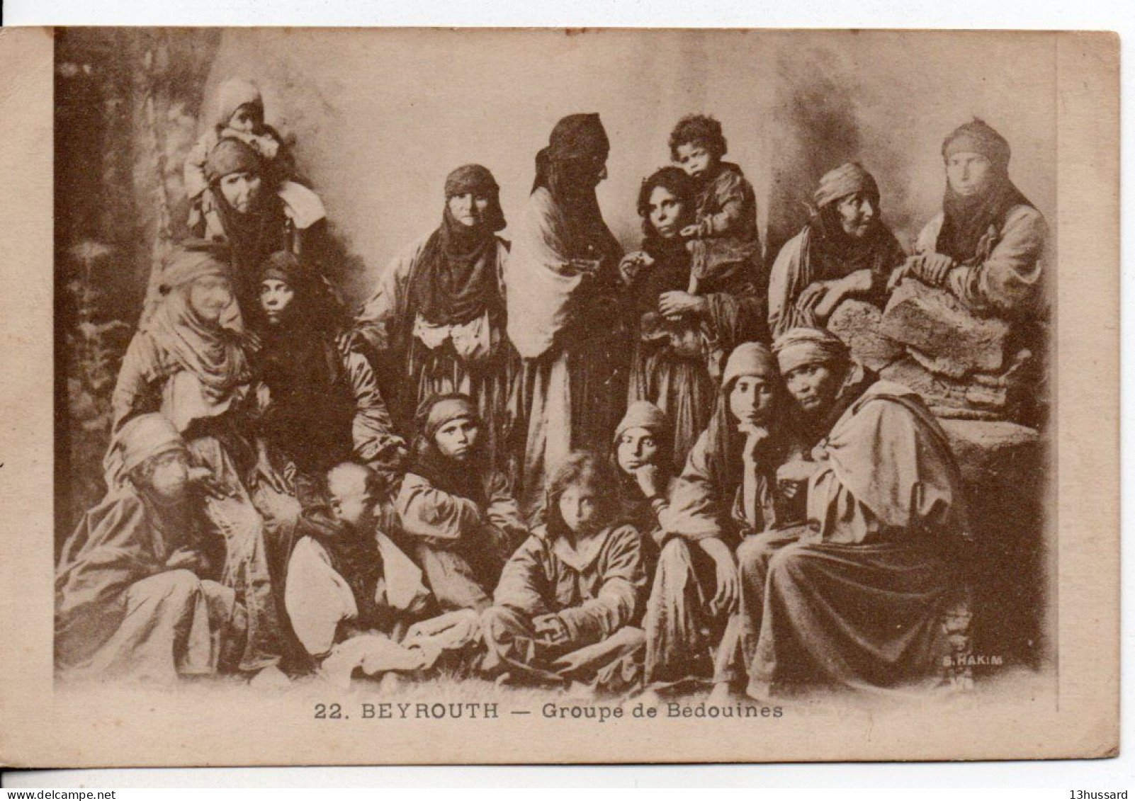 Carte Postale Ancienne Liban - Beyrouth. Groupe De Bédouines - Libanon