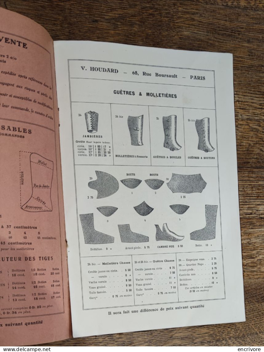 Catalogue V. HOUDARD Cuirs & Peaux Tiges Piquées - 1900 – 1949