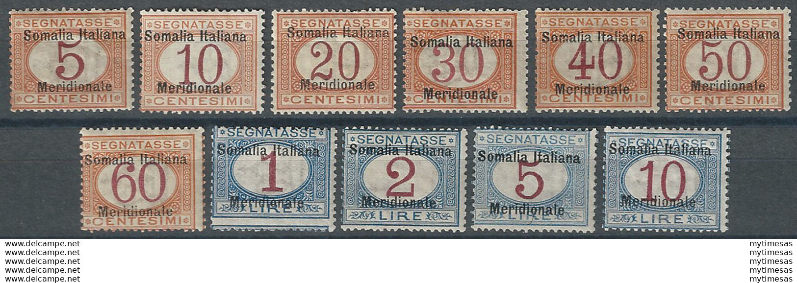 1906 Somalia Segnatasse 11v. MNH Sassone N. 1/11 - Otros & Sin Clasificación