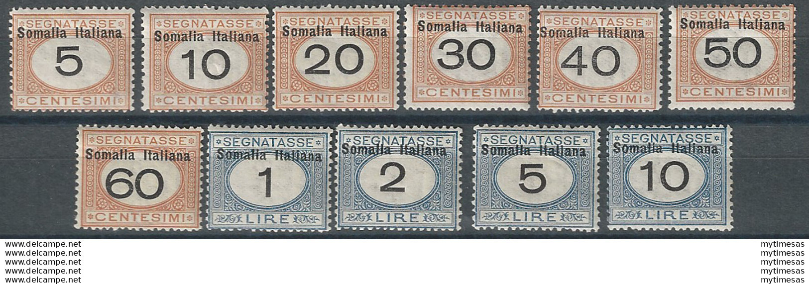 1926 Somalia Segnatasse 11v. MNH Sassone N. 41/51 - Andere & Zonder Classificatie