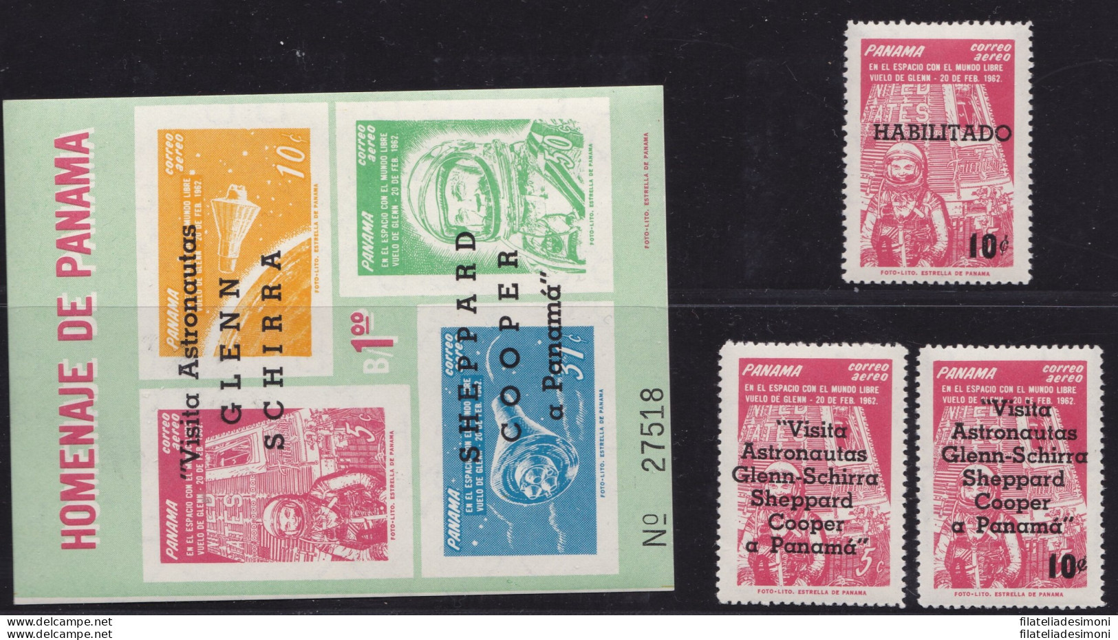 1963 PANAMA, YT 263 + PA 286/287 + BF 13 ASTRONAUTI MNH/** - Sonstige - Amerika