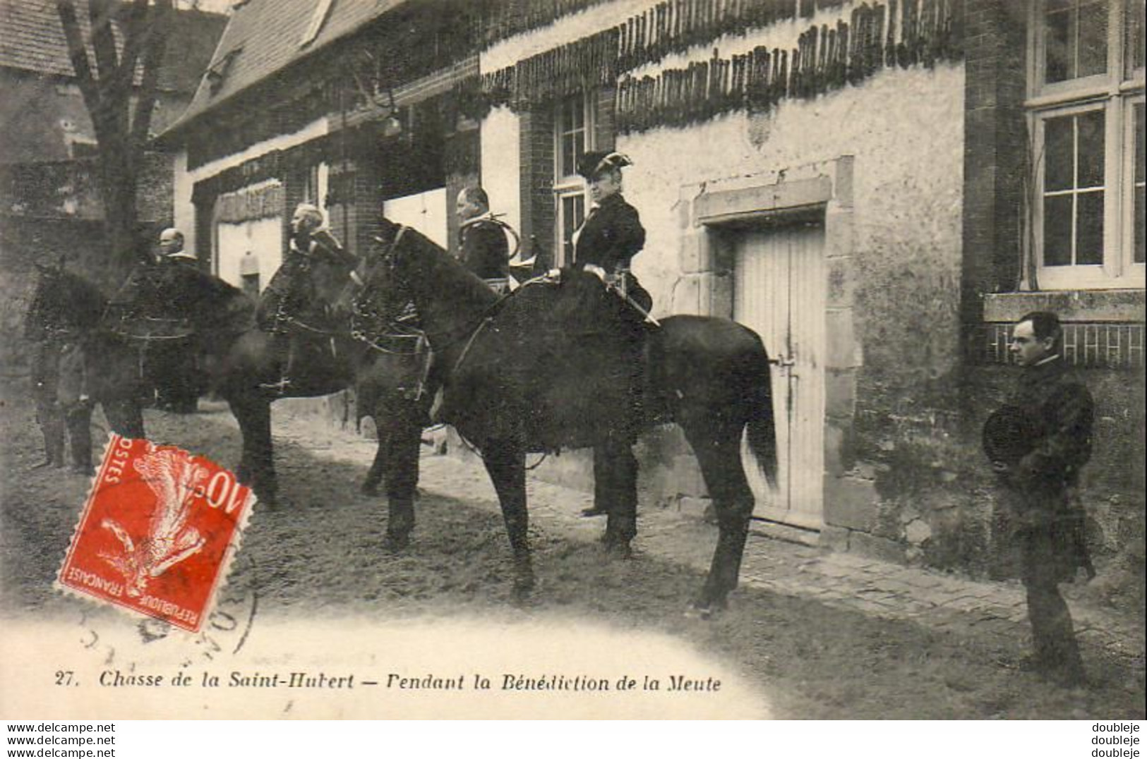 D78   LA CELLE LES BORDES   Chasse De La Saint Hubert  Pendant La Bénédiction De La Meute - Rambouillet