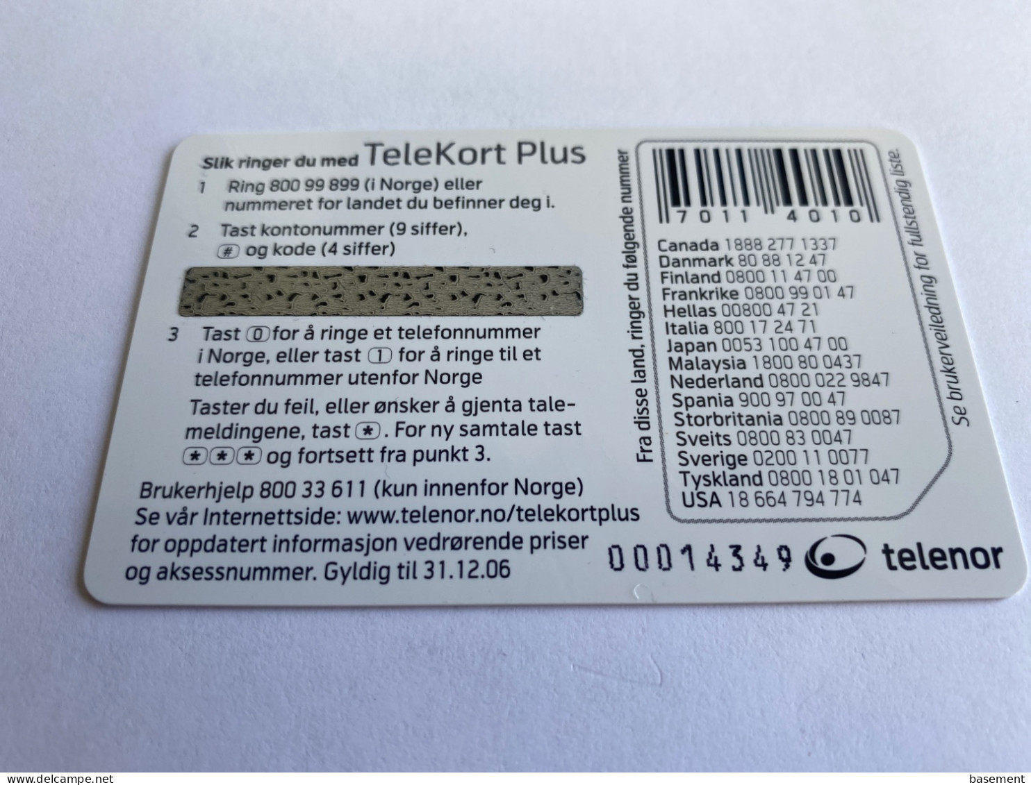 1:004 - Norway Telenor NTK 15 Year - Norvège