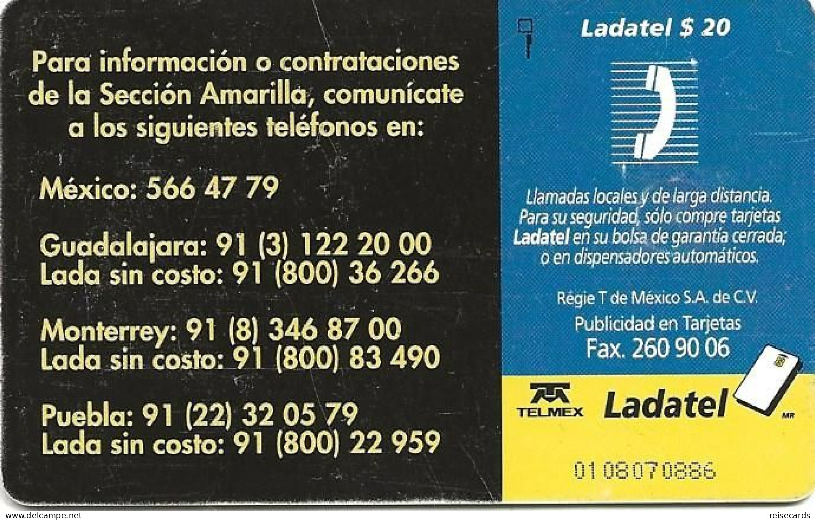 Mexico: Telmex/lLadatel - 1997 Seccion Amarilla - Mexique