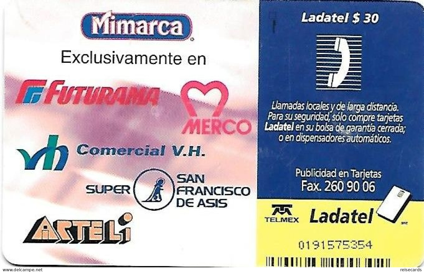 Mexico: Telmex/lLadatel - 1997 Mimarca - Mexico
