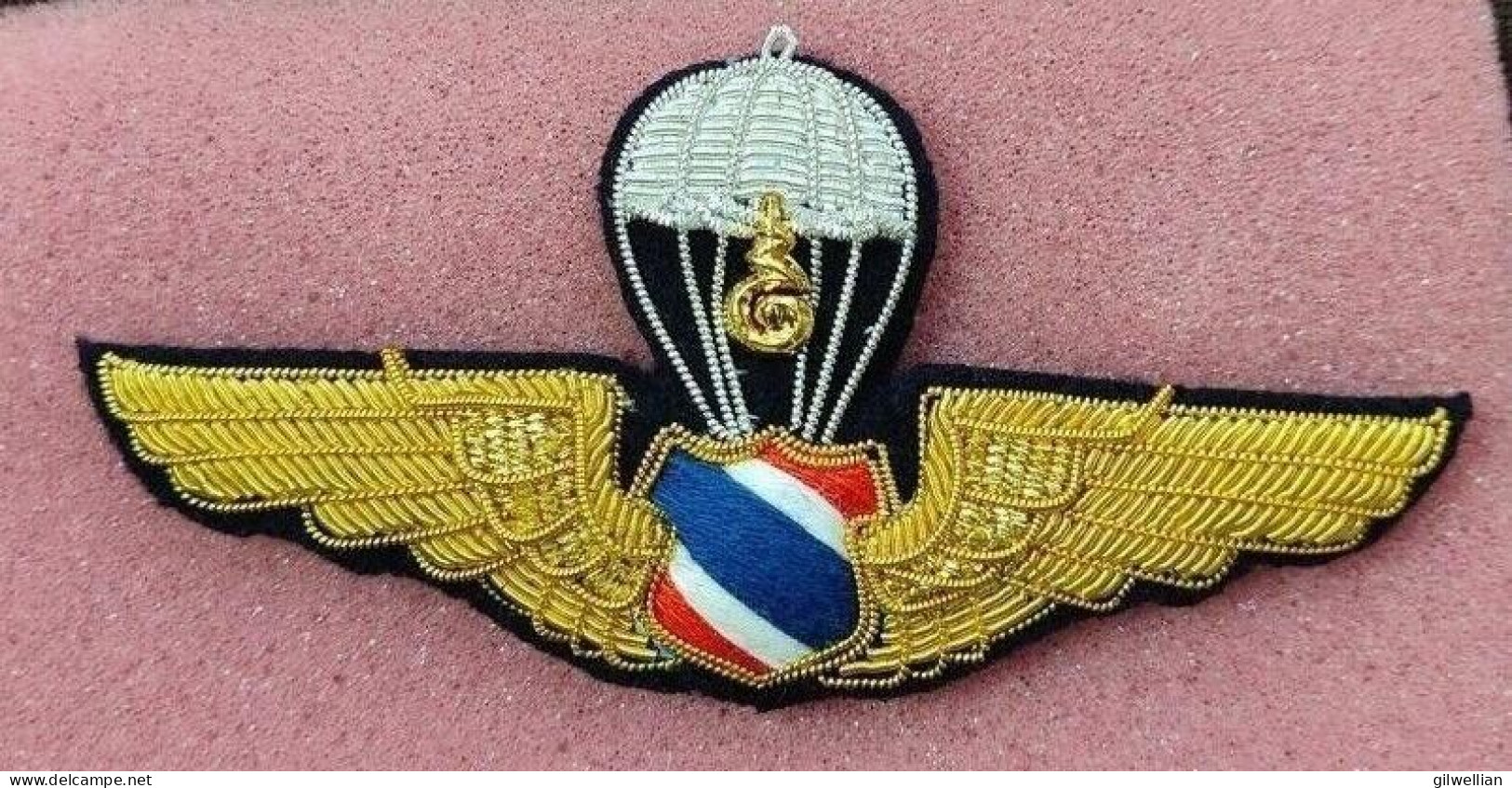 Thailand RTAF Air Force Airborne Wings Patch / Bullion Version Badge - Other & Unclassified