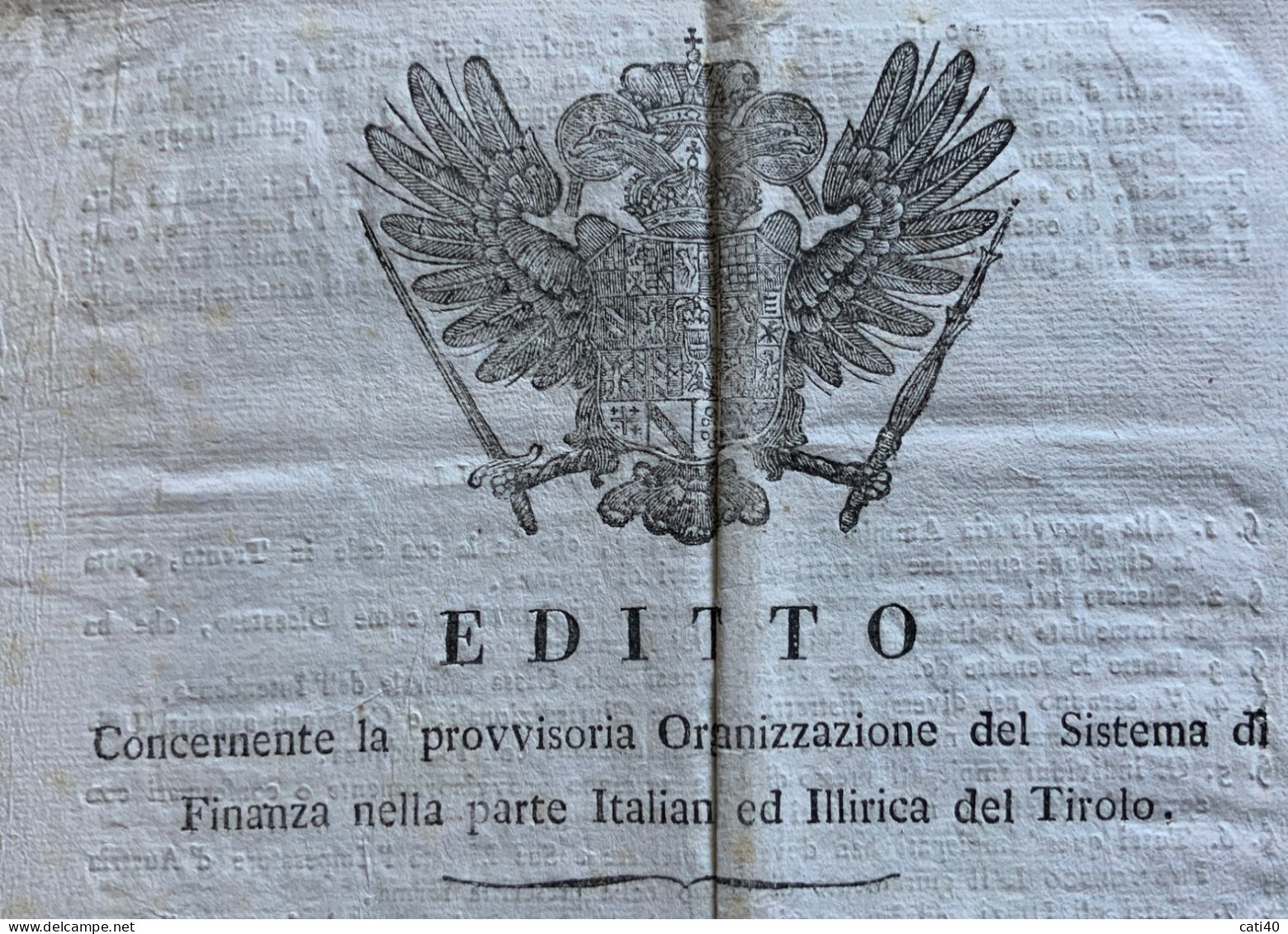 TIROLO - CALLIANO 31/12/1813 - EDITTO DI DE ROSCHMANN PER LA PARTE ITALIANA ED ILLIRICA DEL TIROLO - Pagine 12 - Historical Documents