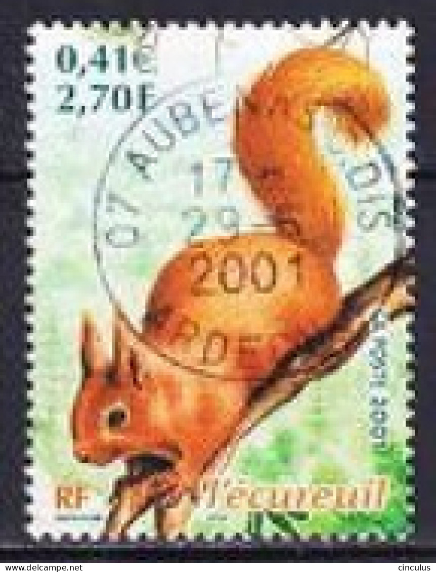 2001. France. Eurasian Red Squirrel (Sciurus Vulgaris). Used. Mi. Nr. 3521 - Usati