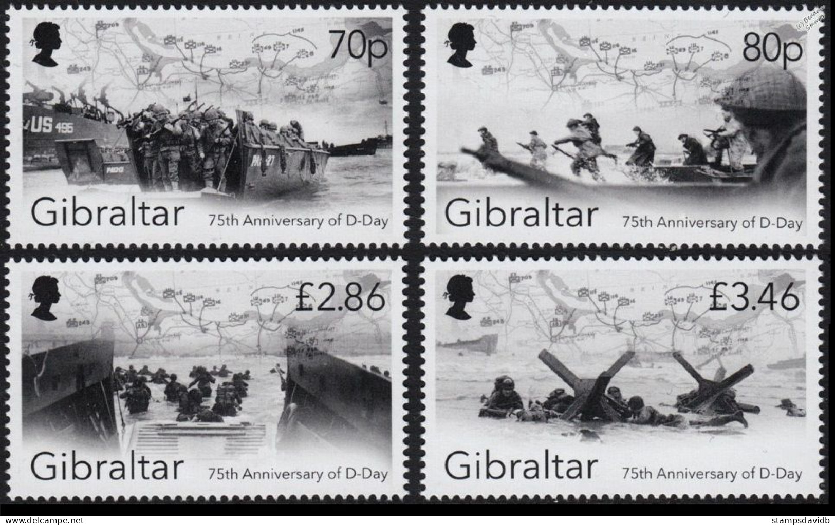 2019 Gibraltar 1901-1904 75th Anniversary Of The World War II Landings 21,00 € - Militaria