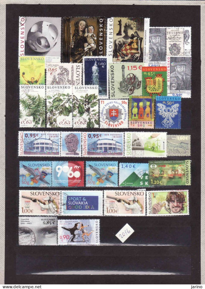 24 X Slovakia-Slovaquie 2016, Used.I Will Complete Your Wantlist Of Czech Or Slovak Stamps According To The Michel Catal - Used Stamps
